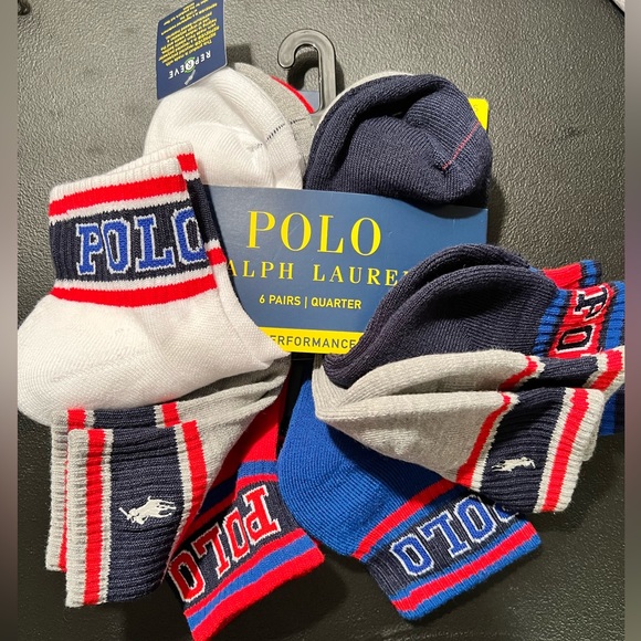 Polo Ralph Lauren Assorted Quarter Socks - 6 Pack - Picture 2 of 3